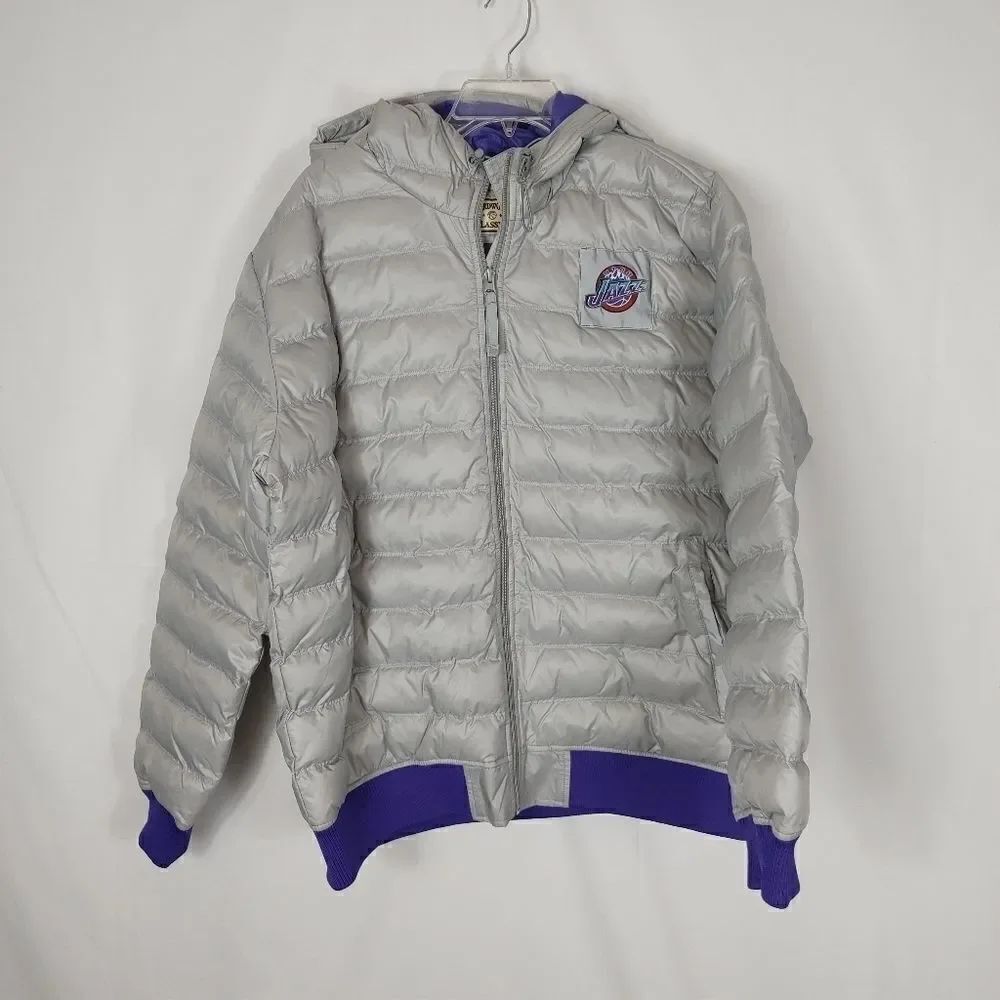 Mitchell & Ness Utah Jazz NBA Gray Puffer Jacket H